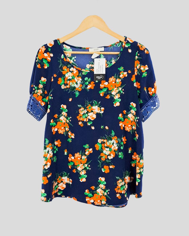 Blusa Manga Corta Marca Internacional de Mujer Talle M