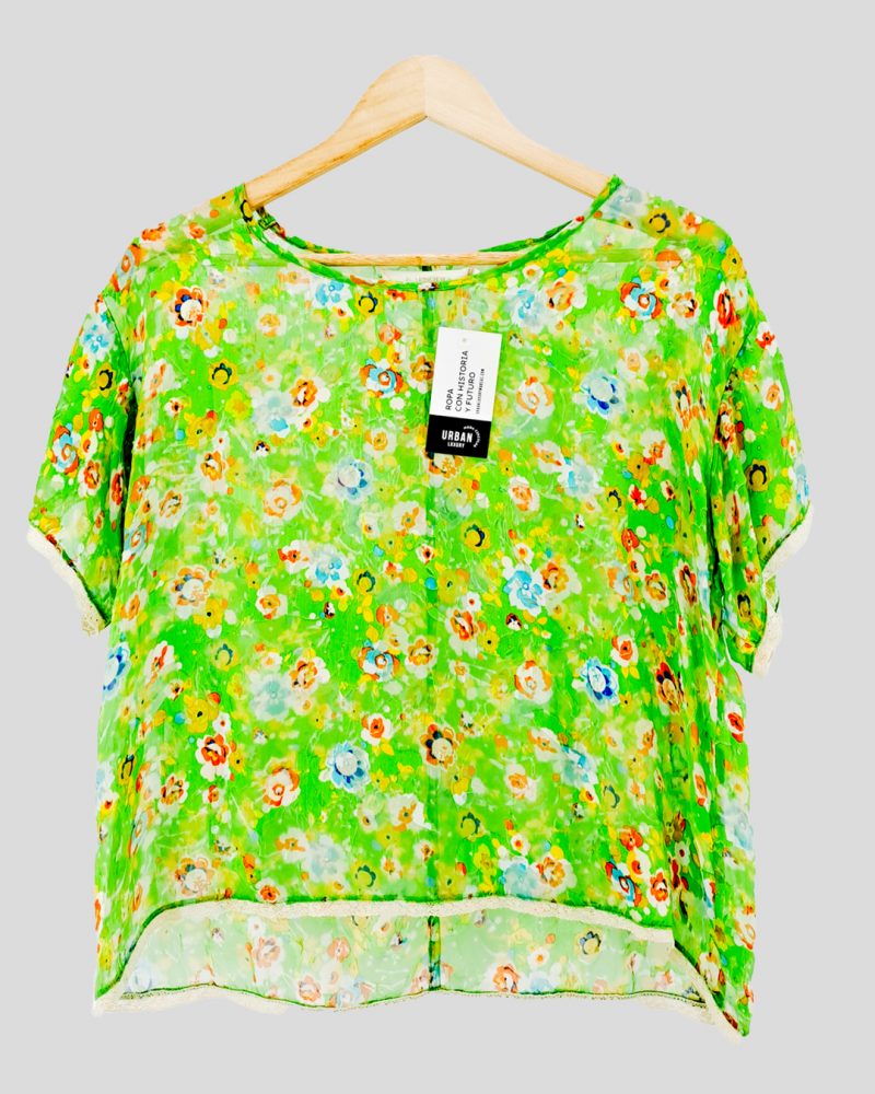 Blusa Manga Corta Rapsodia de Mujer Talle L