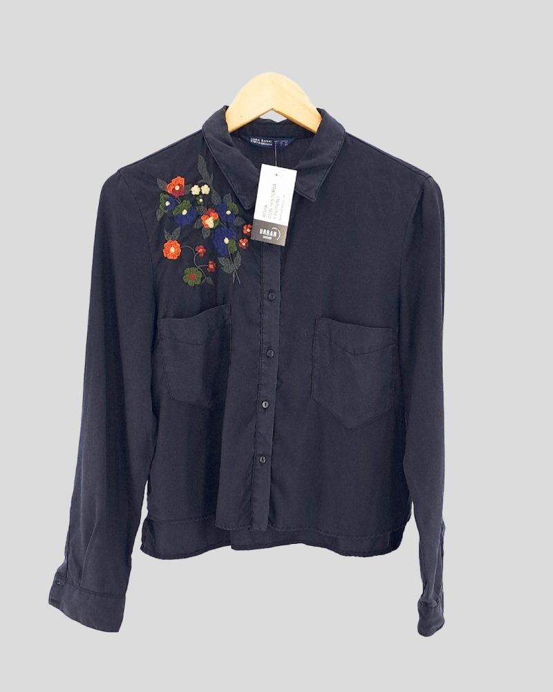 Camisa Manga Larga Liviana Mujer Zara de Mujer Talle S