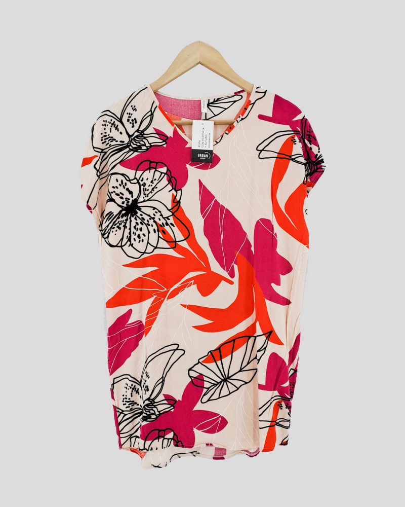 Blusa Manga Corta Inversa de Mujer Talle L