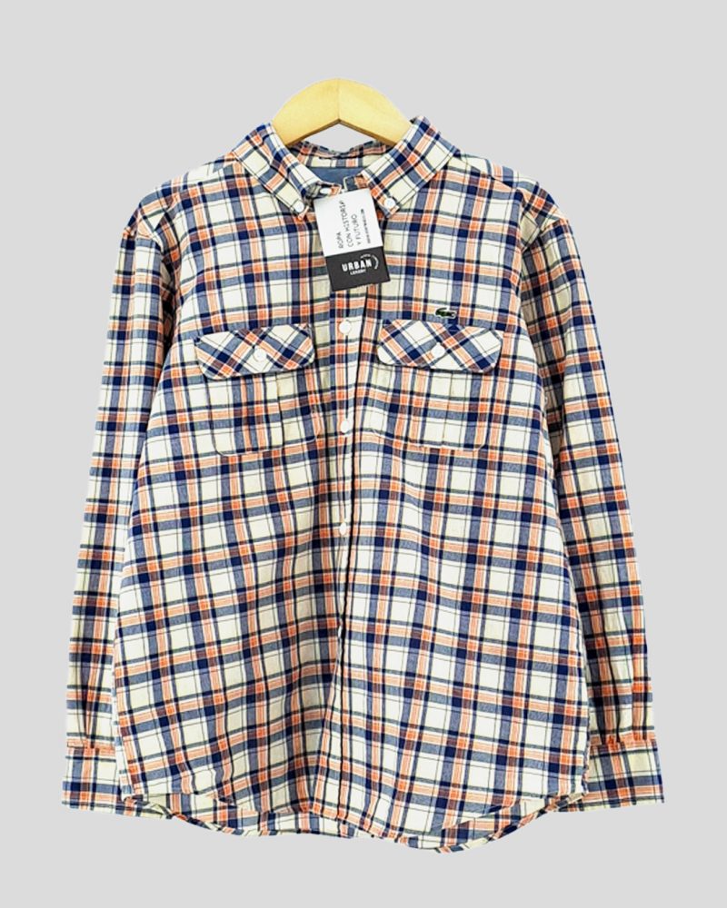 Camisa Manga Larga Chicos Lacoste de Nene Talle 10