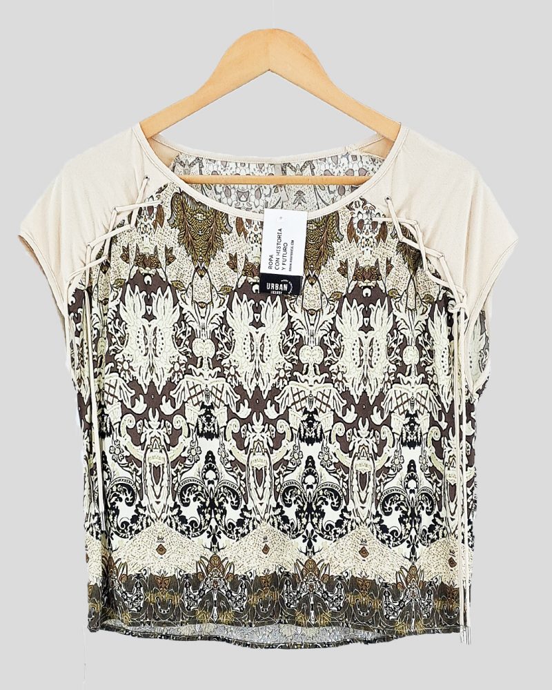 Blusa Manga Corta Tucci de Mujer Talle M