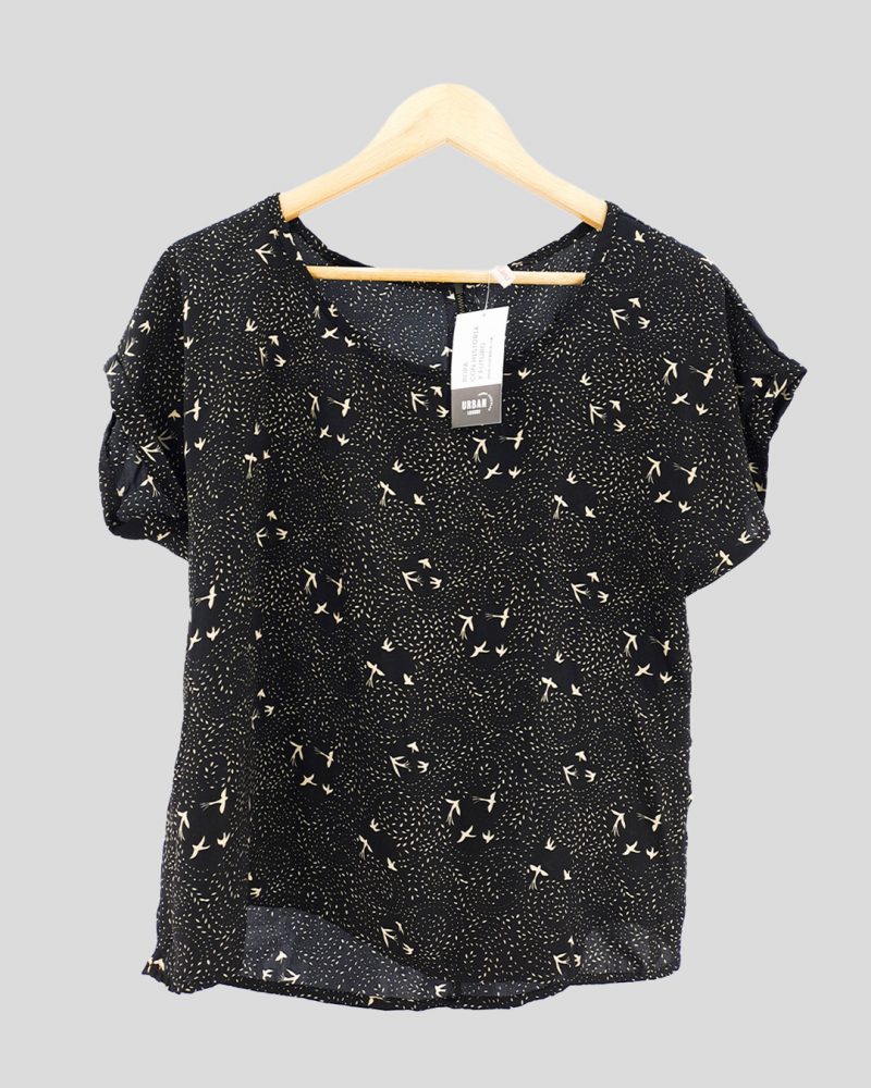 Blusa Manga Corta Inversa de Mujer Talle L