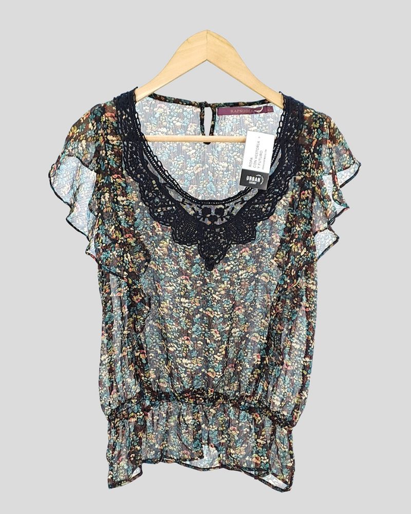 Blusa Manga Corta Rapsodia de Mujer Talle L