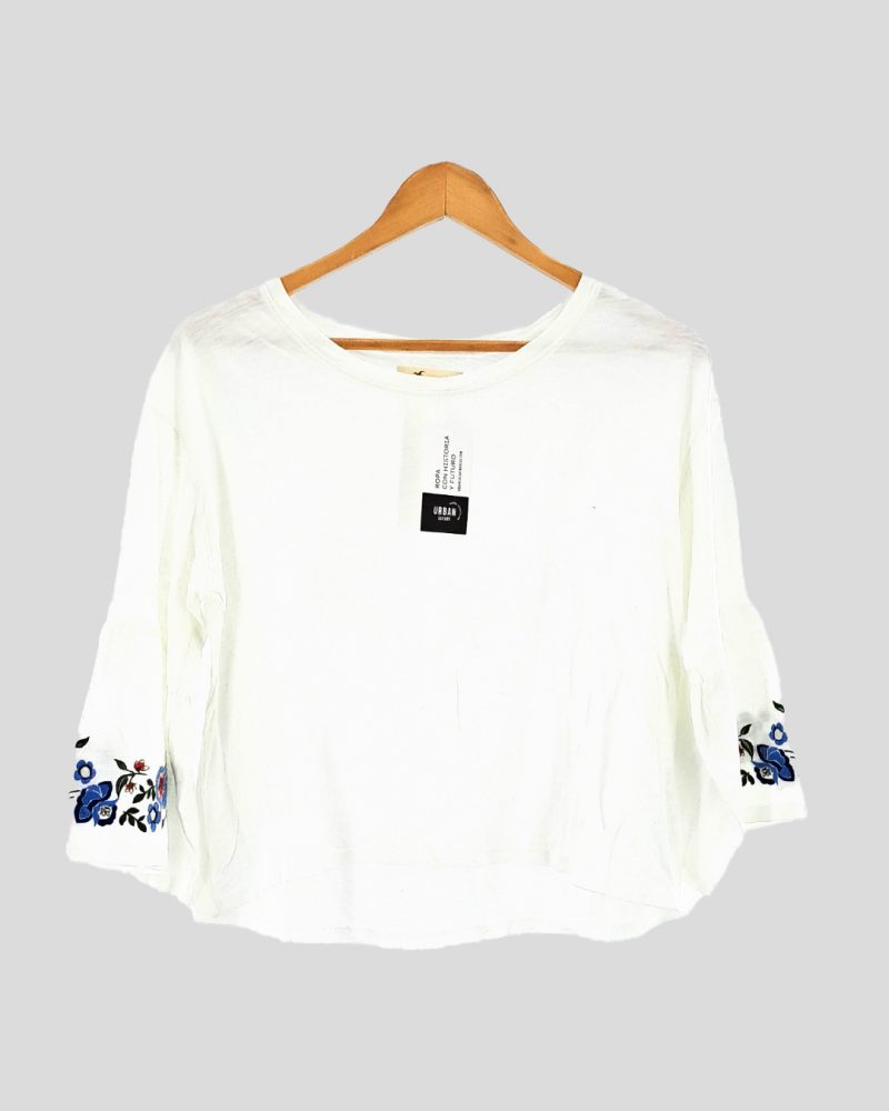 Remera Manga Larga Hollister de Mujer Talle XS