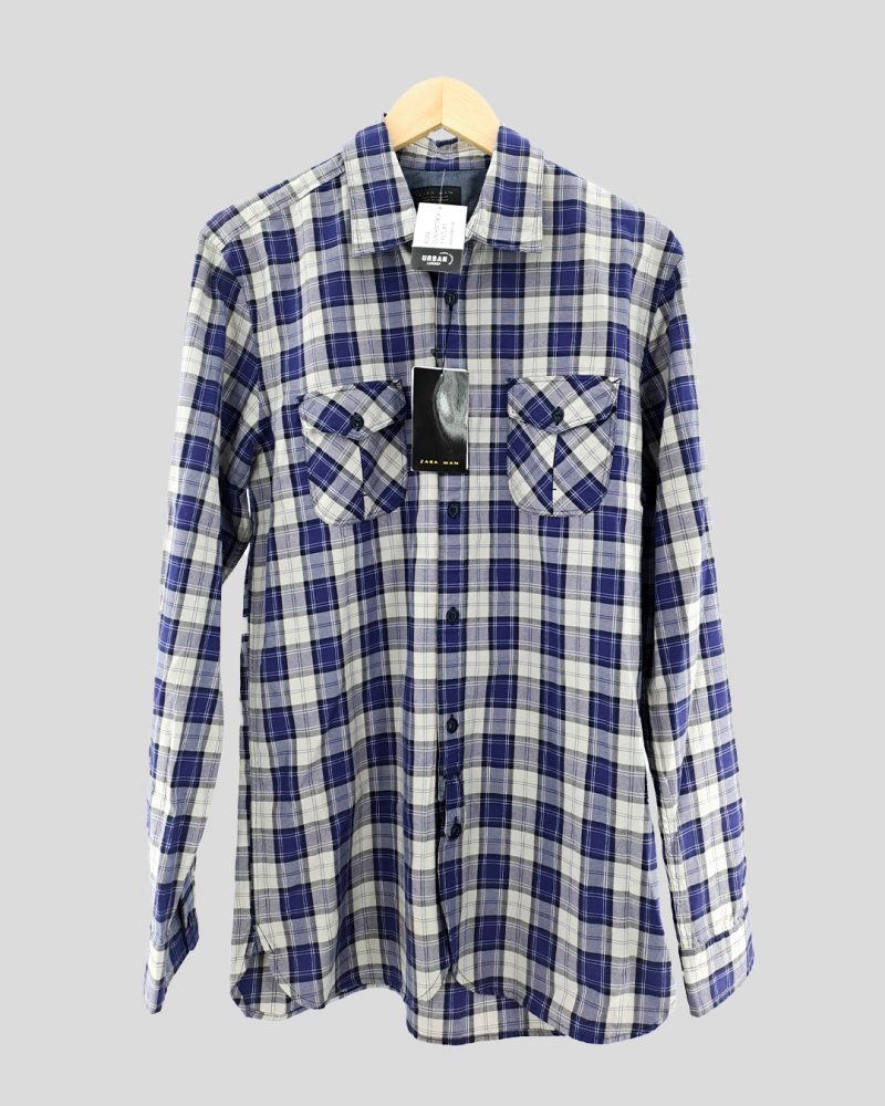 Camisa Manga Larga Hombre Zara de Hombre Talle L