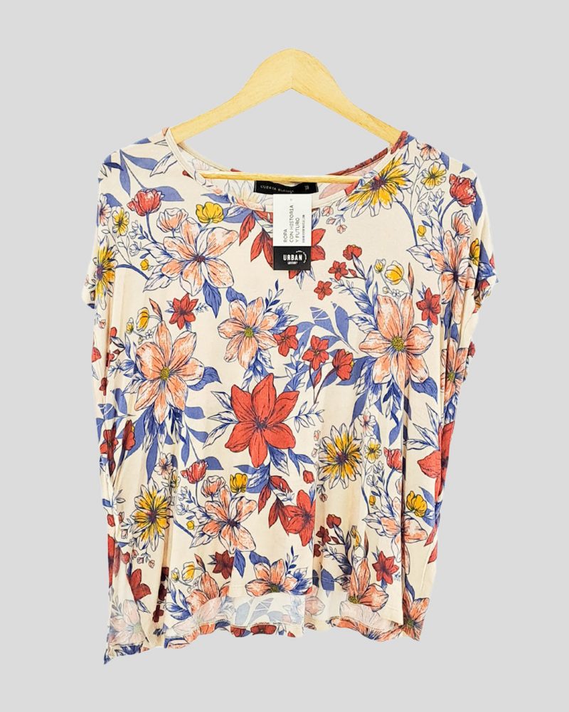 Blusa Manga Corta Cuesta Blanca de Mujer Talle 38