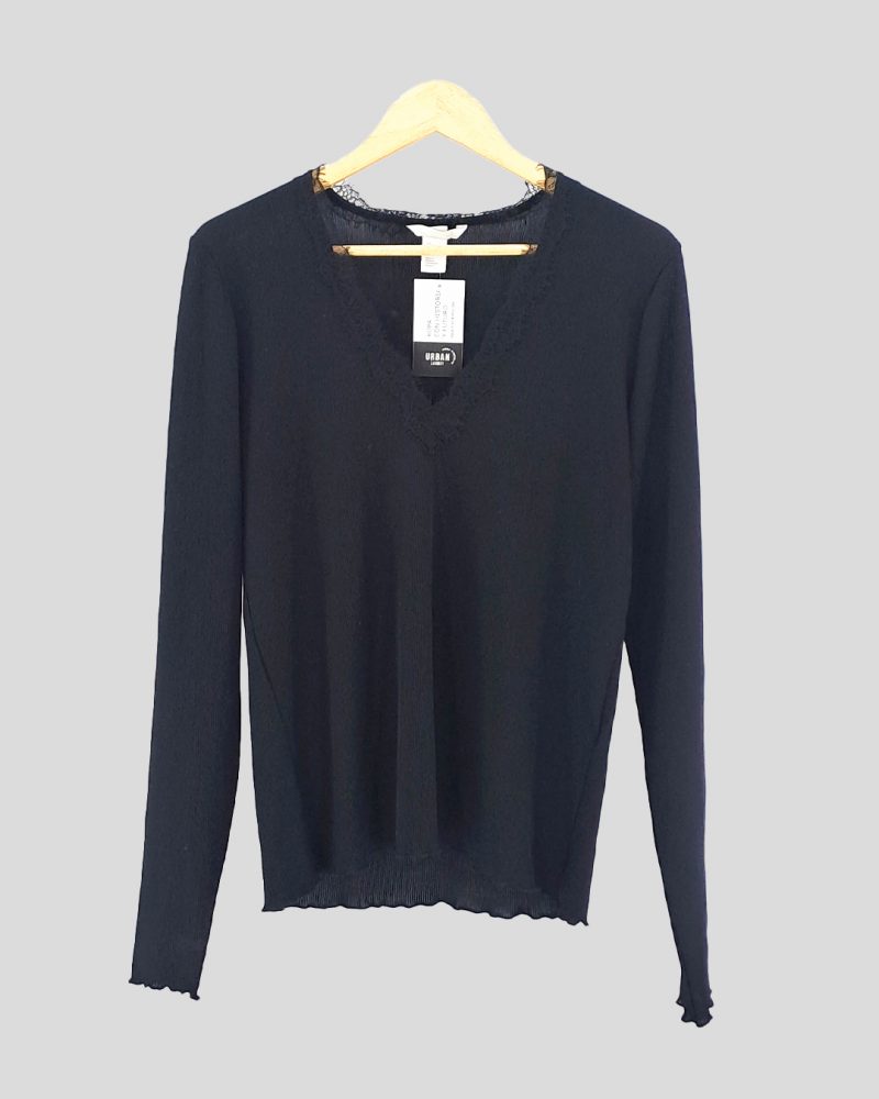 Blusa Manga Larga Liviana H&M de Mujer Talle L