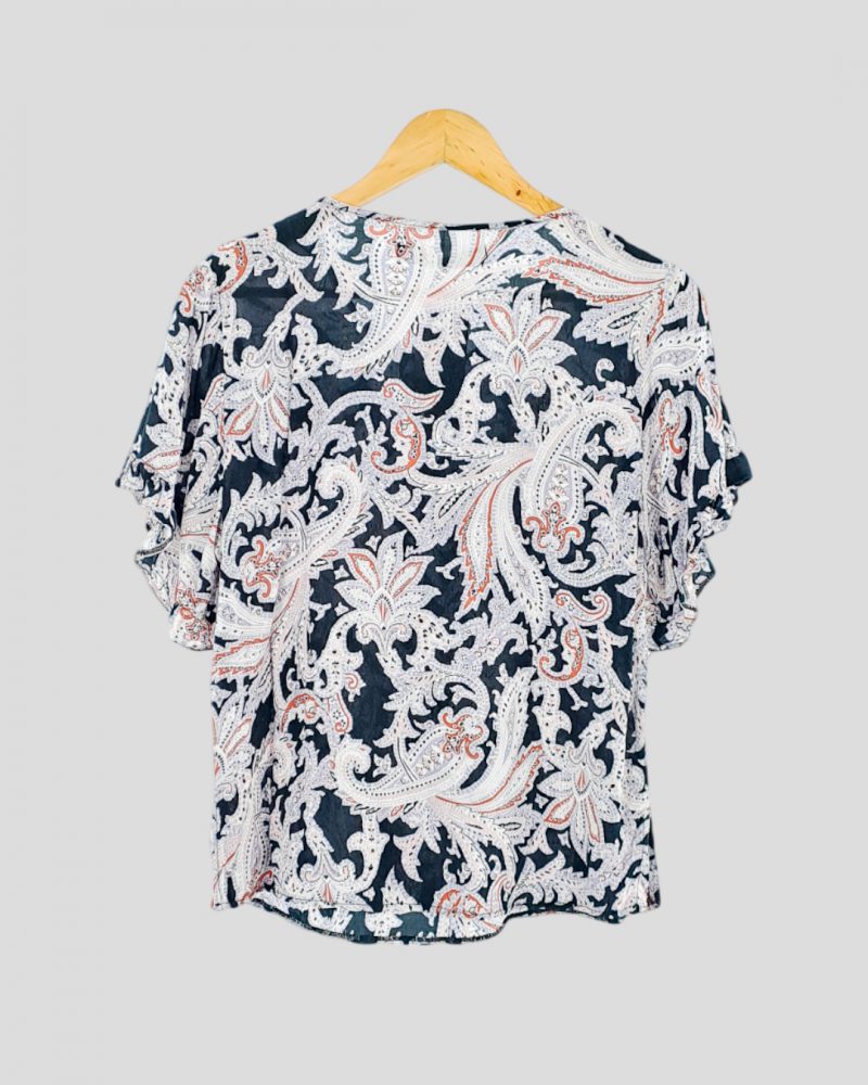 Blusa Manga Corta Cuesta Blanca de Mujer Talle 42