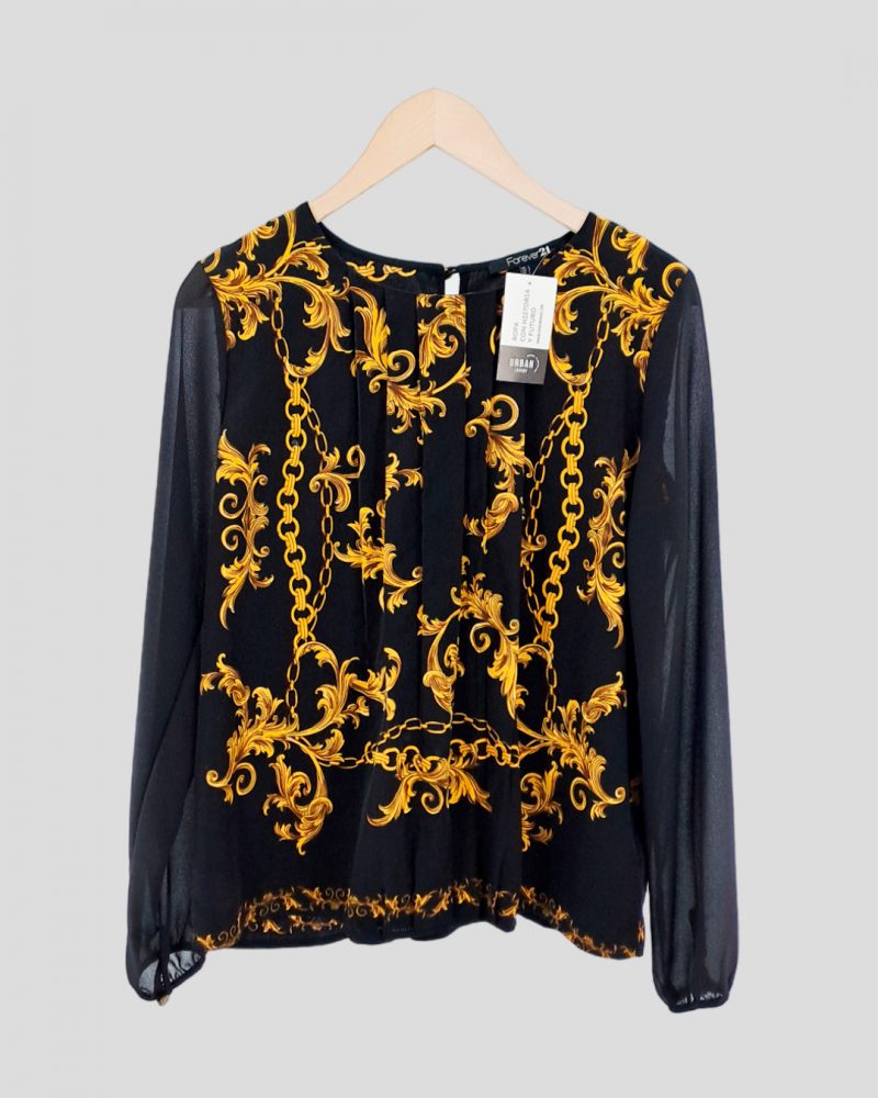 Blusa Manga Larga Liviana Forever 21 de Mujer Talle L