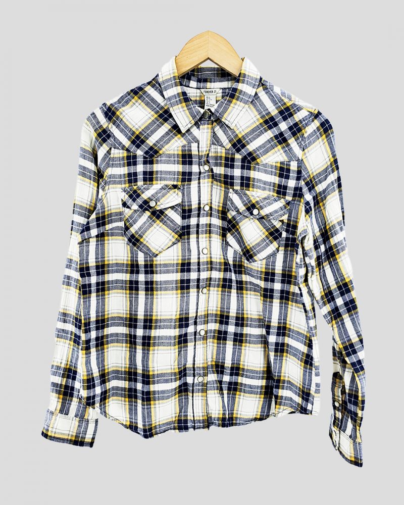 Camisa Manga Larga Liviana Mujer Forever 21 de Mujer Talle L