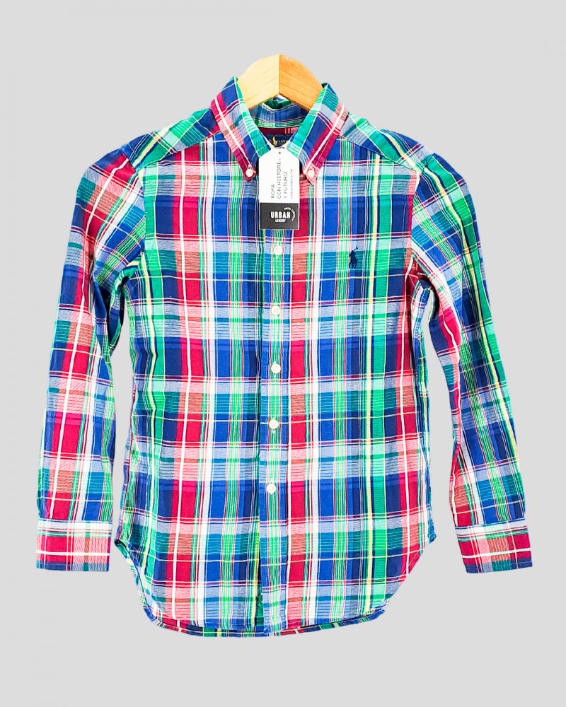 Camisa Manga Larga Niños Polo Ralph Lauren de Nene Talle 8