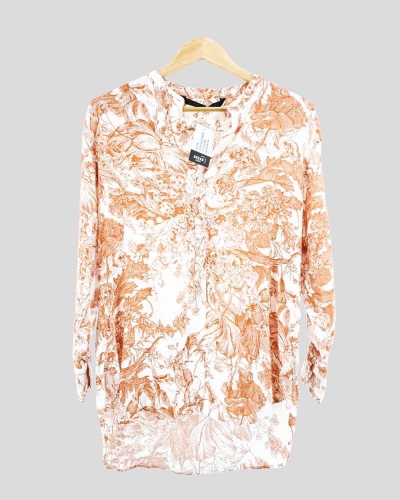 Camisa Manga Larga Liviana Mujer Zara de Mujer Talle S