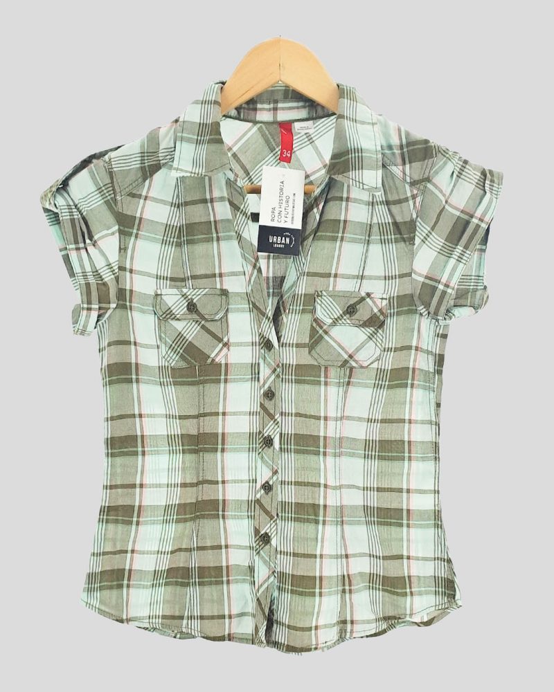 Camisa Manga Corta Mujer H&M Divided de Mujer Talle 34