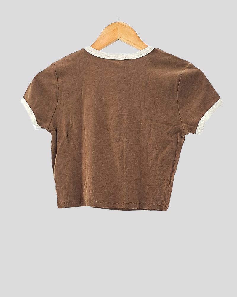 Top Manga Corta Pull & Bear de Mujer Talle L