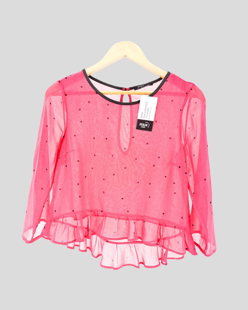 Blusa Manga Corta Bershka de Mujer Talle M